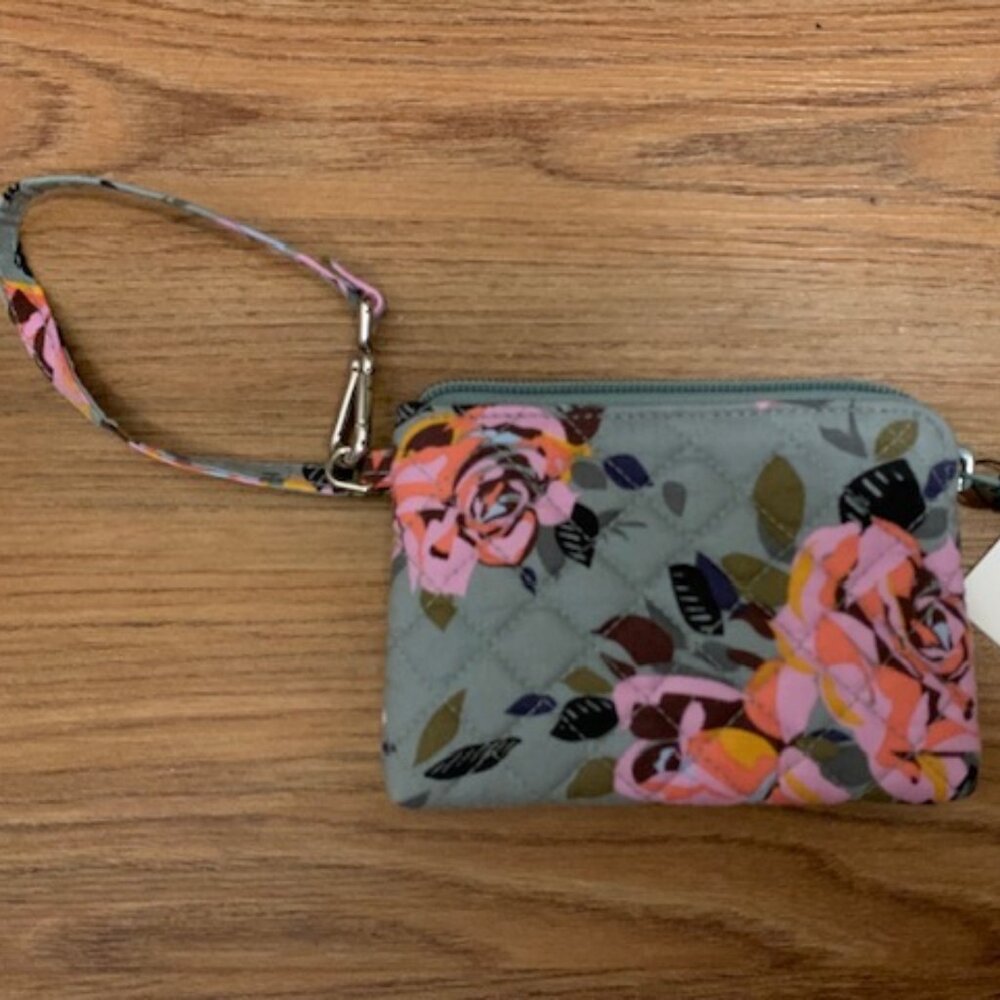 NWT Vera Bradley Click & Zip Mini Pouch 🌹Rosy Outlook